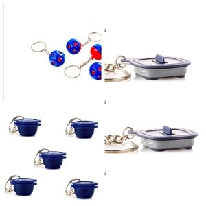 3 Tupperware Keychains